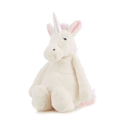 Off white 'Bashful Unicorn' soft toy